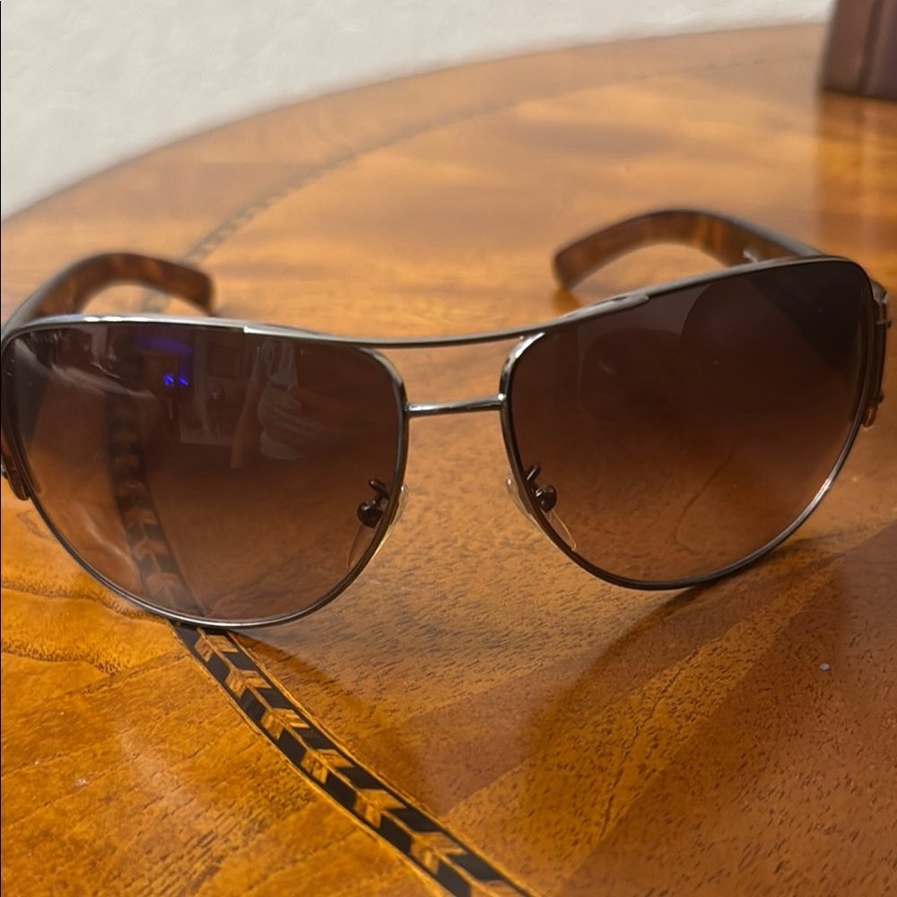 Prada Brown Aviator Glasses with Gradient Lenses - Picture 5 of 5